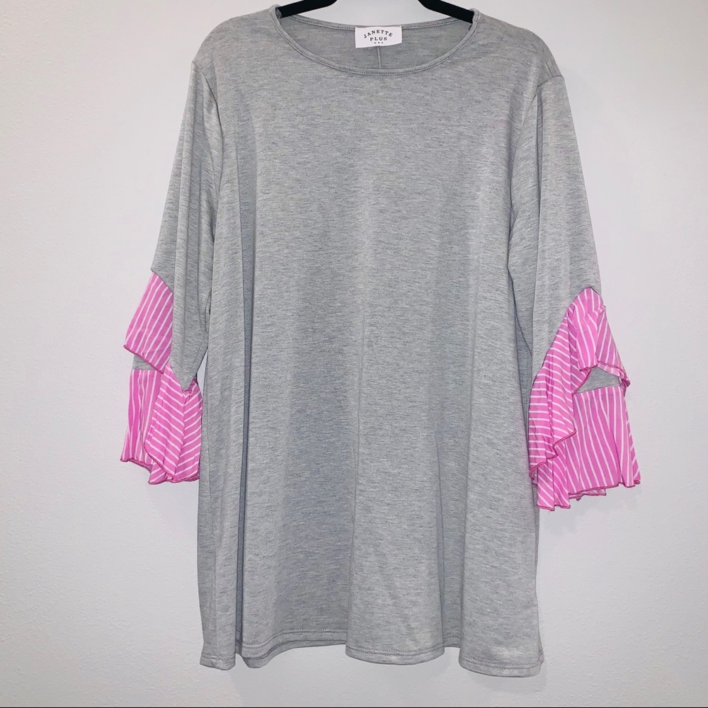Janette Plus Ruffle Sleeve Sweater